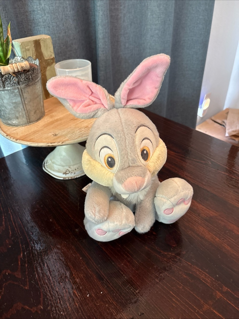 Disney Thumper Gray and Pink Plush Bunny Stuffed Animal